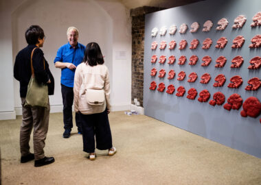 Visitors in the AWARD exhibit at British Ceramics Biennial 2021