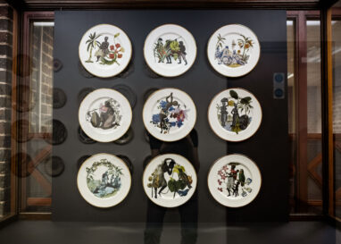 'History at the Dinner Table' by Jacqueline Bishop, displayed at British Ceramics Biennial 2021