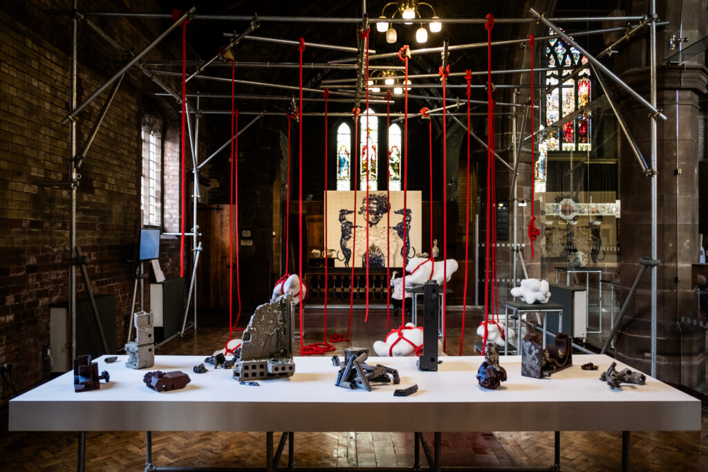Looking at the work of Rebecca Griffiths, Mella Shaw and Jasmine Simpson being displayed at All Saints Church at the 2023 British Ceramics Biennial.