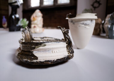 Presence series (ii), The Ground Beneath Your Feet series (vi)  by Caroline Chouler-Tissier, British Ceramics Biennial 2023. Credit Jenny Harper