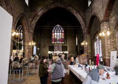 View of the work exhibited in Fresh 2023 at the British Ceramics Biennial.